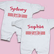 1 of 2 Twin Personalized Fleece Romper 61429X